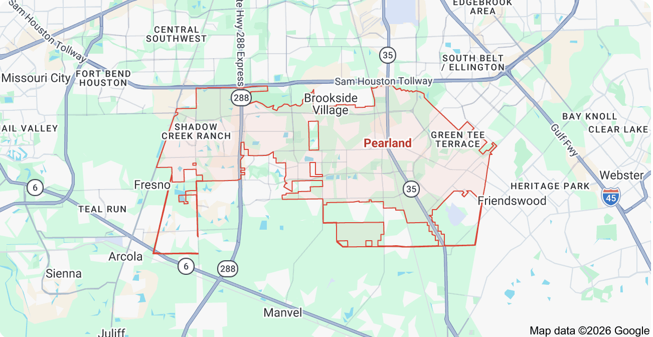 Service area map for Allied Roofing